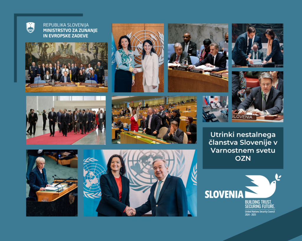 Grafika o utrinkih delovanja Slovenije v VS ZN v minulih dveh letih.